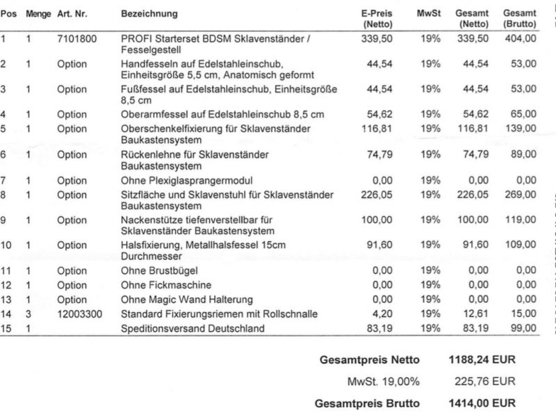 Stylefetish Sklavenständer